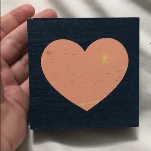 2/$15 Navy blue and pink heart sign